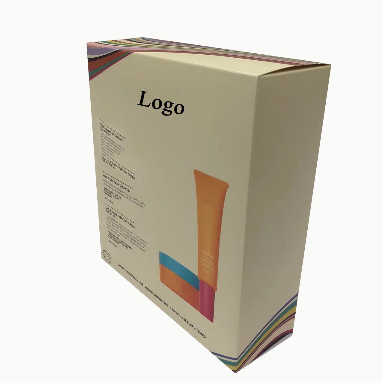 Custom Design Printed Jar Cosmetics Packaging Paper Box Wholesale Paper Logo Print Tuck Top Auto Bottom Packing Box