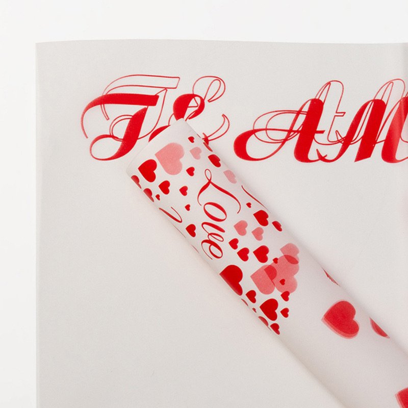 Printed Heart Matte Paper DIY Valentine's Day Gift Flower Wrapping Paper Waterproof Floral Wrapping Paper