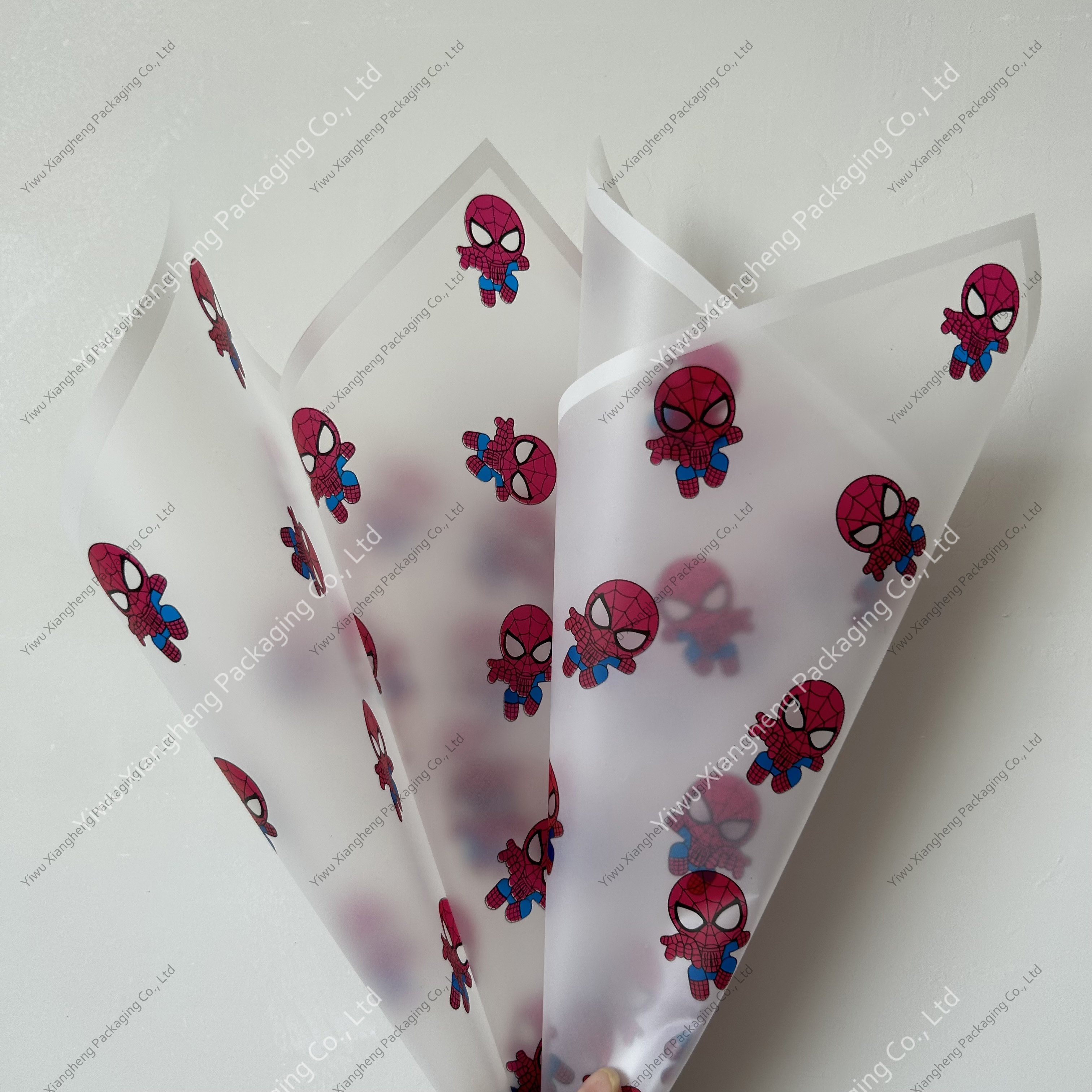 Frosty paper with outline Floral Material Korean Paper Transparent for Flowers PE Waterproof OPP Spider-Man Paper