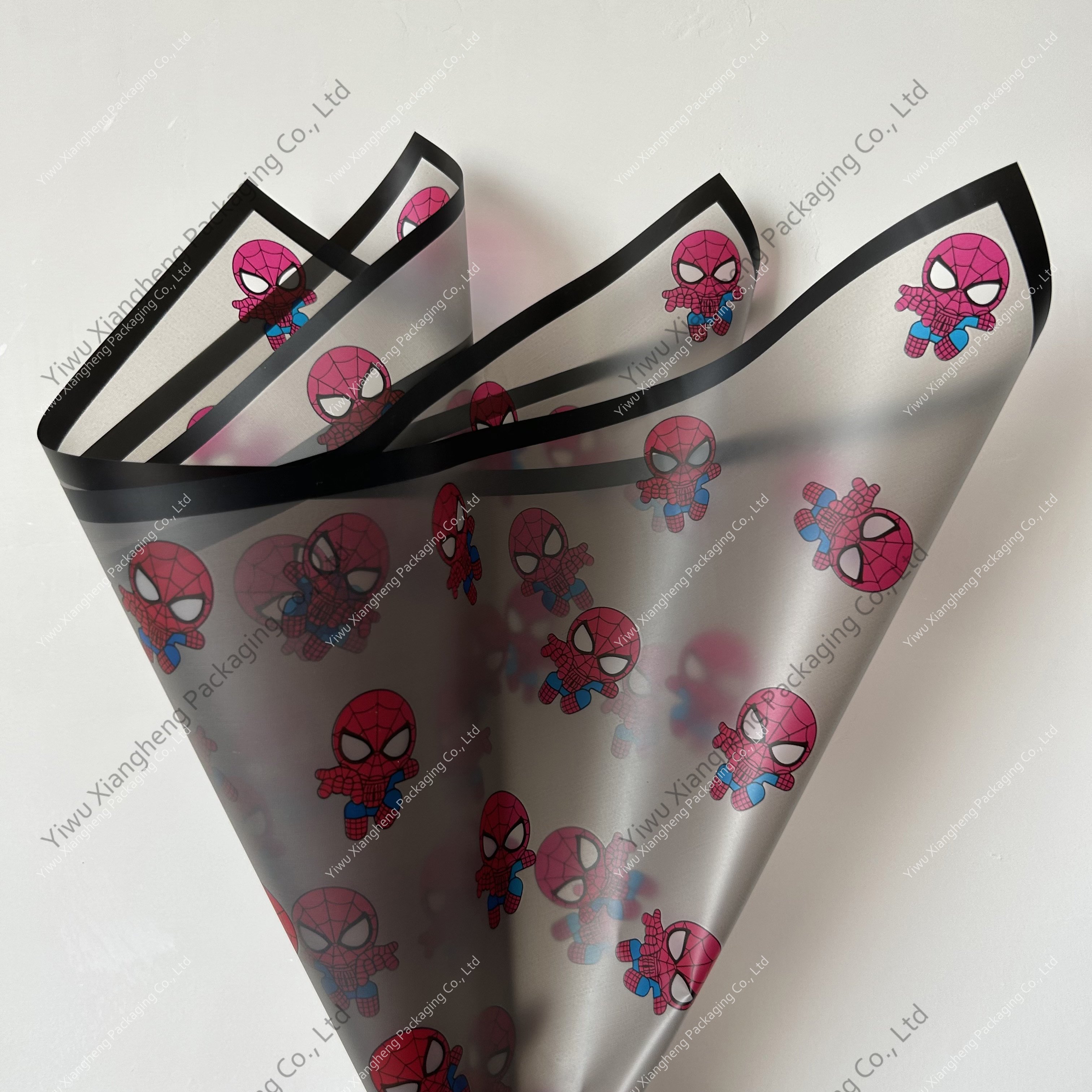 Frosty paper with outline Floral Material Korean Paper Transparent for Flowers PE Waterproof OPP Spider-Man Paper