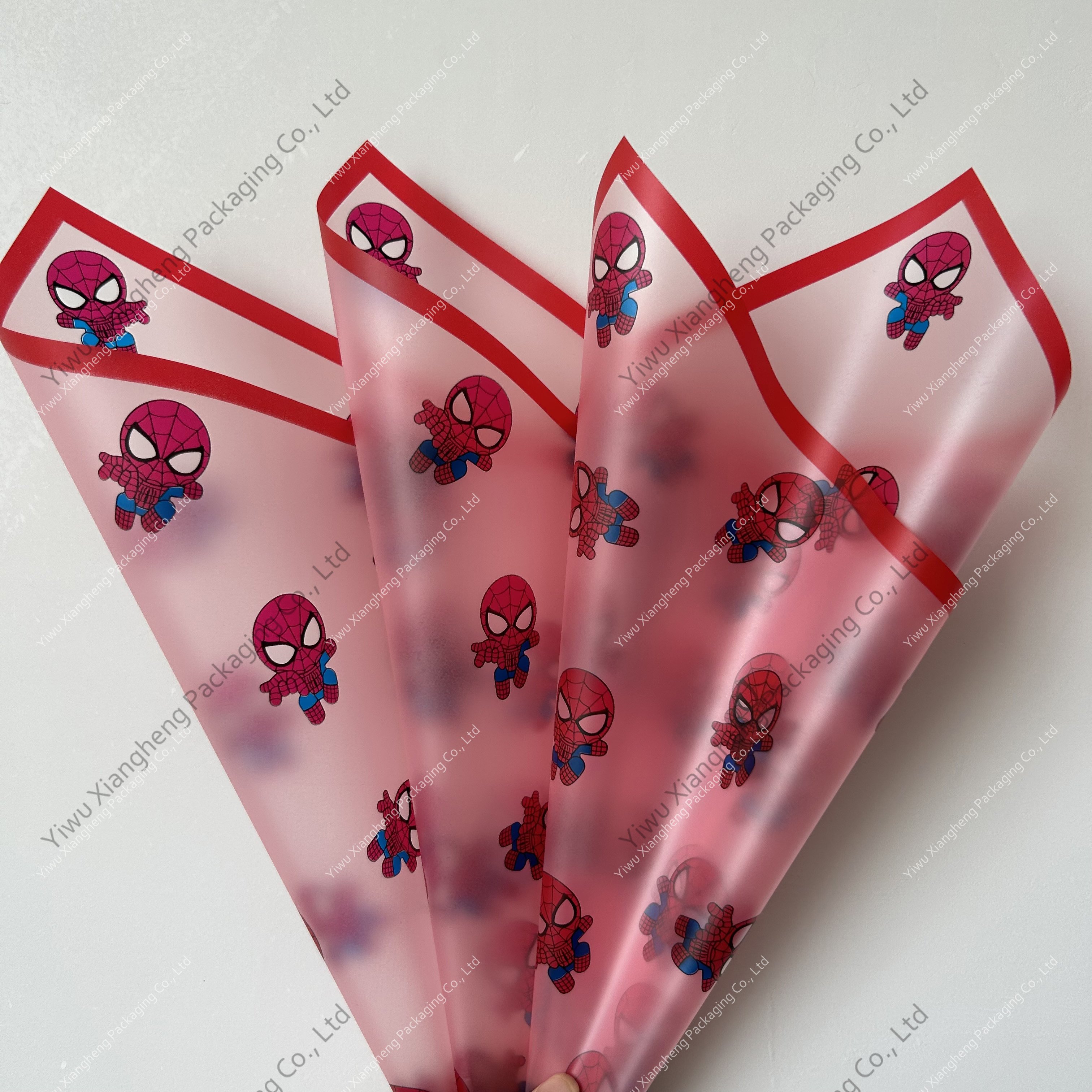 Frosty paper with outline Floral Material Korean Paper Transparent for Flowers PE Waterproof OPP Spider-Man Paper
