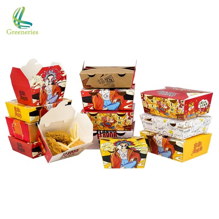 Recyclable Food Packaging Paper Manufacturers Box Displosable For Carnivals Fairs Festivals