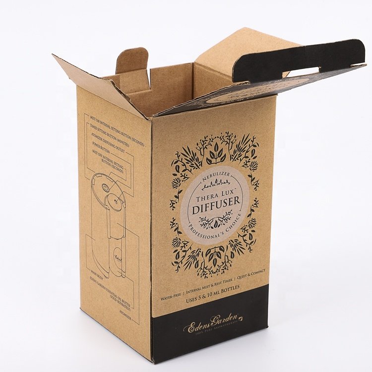 Hot Sale Custom Printed Foldable 3 Layer Kraft Cardboard Corrugated Coffee Cup Mug Packaging Box Lightweight Shipping Boxes
