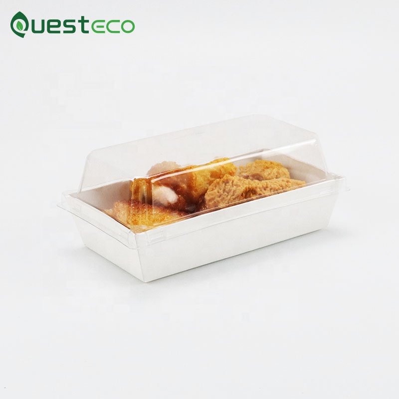 wholesale kraft white food take away paper salad bakery burger fruit container packaging box on sale boxes with clear lid