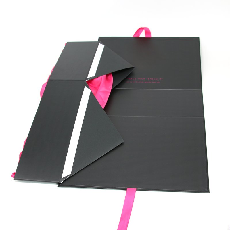 Custom design large paper magnetic folding box packaging luxury rigid cardboard foldable gift box for cosmetic wigs hair