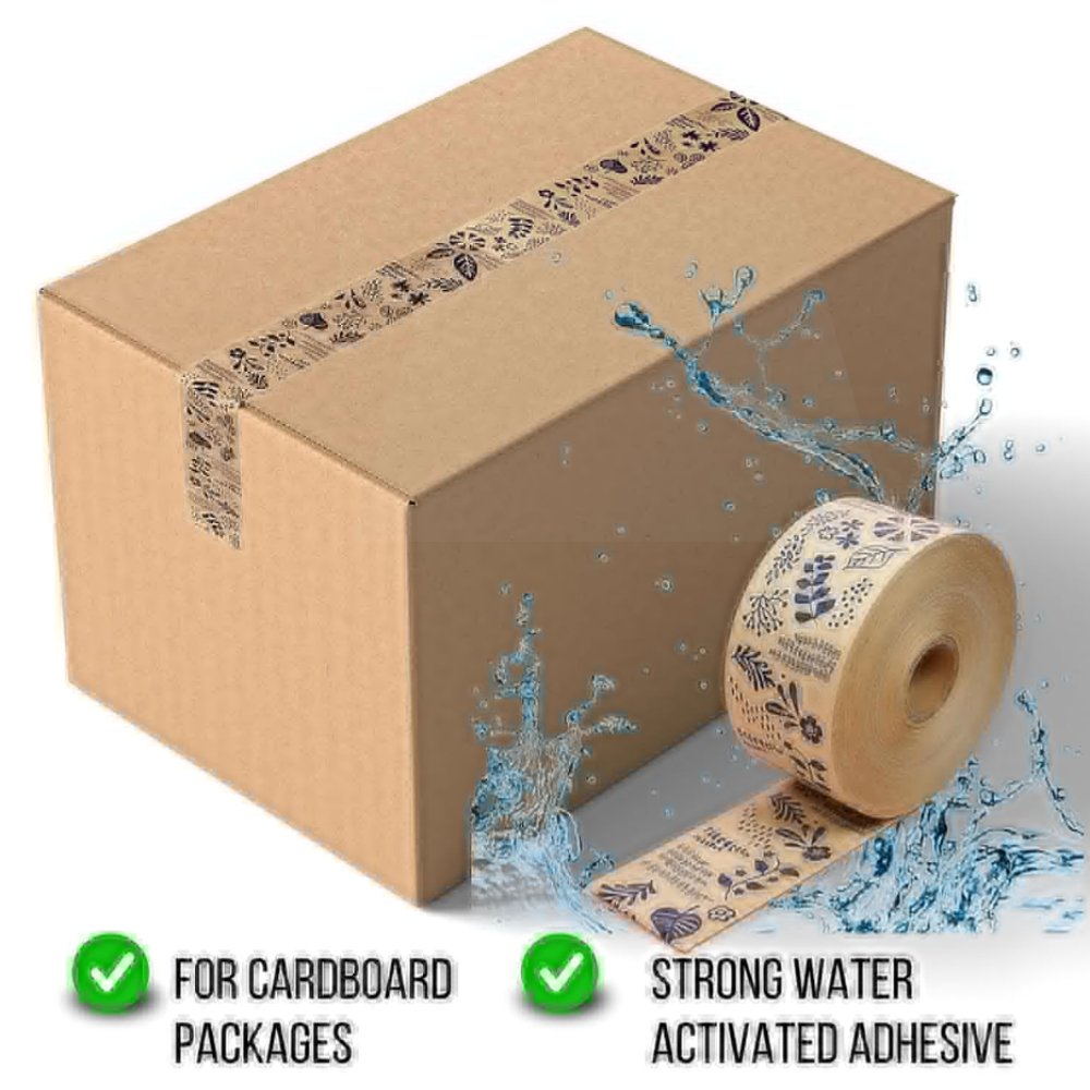 Reinforced Activated Wet Water Kraft Paper Tape Paper Packing Tape Water Activated Paper Krafts With Adhesive Tape