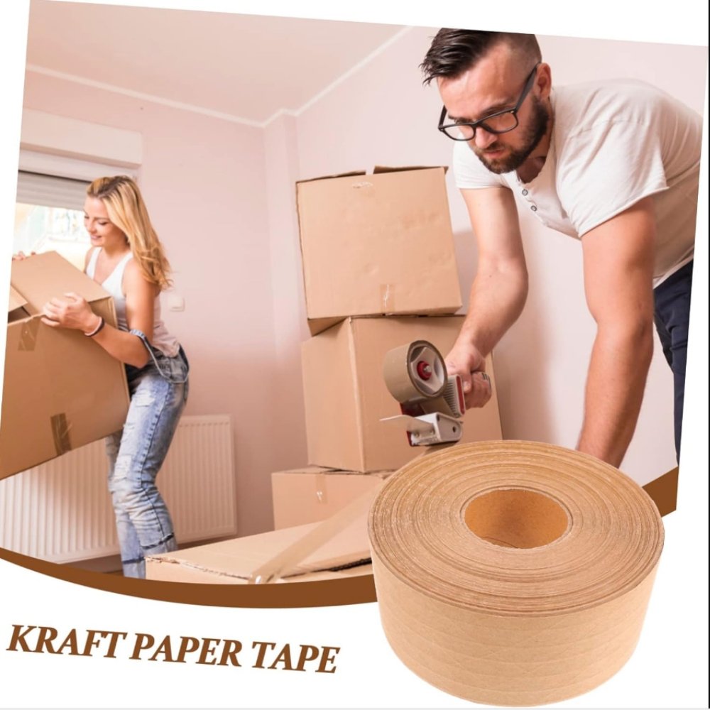 Reinforced Activated Wet Water Kraft Paper Tape Paper Packing Tape Water Activated Paper Krafts With Adhesive Tape