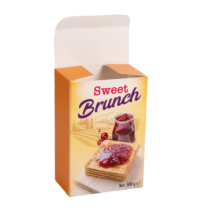Wholesale custom logo printed kraft folding paper cardboard box sweet brunch bread sandwich food packaging boxes