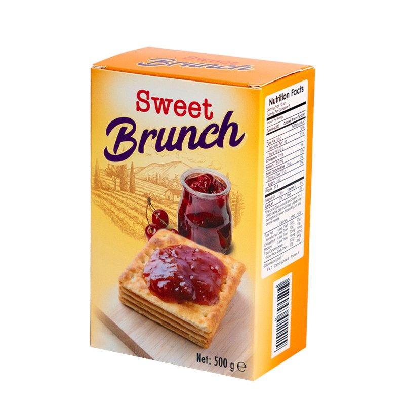 Wholesale custom logo printed kraft folding paper cardboard box sweet brunch bread sandwich food packaging boxes