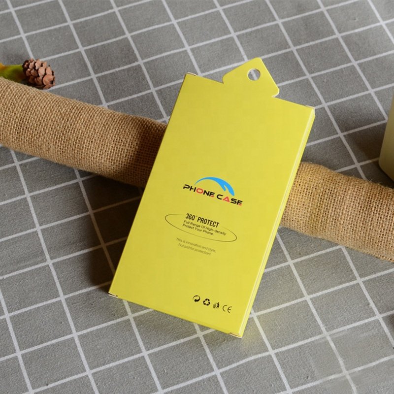 Wholesale clear window phone case foldable white cardboard packaging box with hook and insert PVC tray for digital accessories