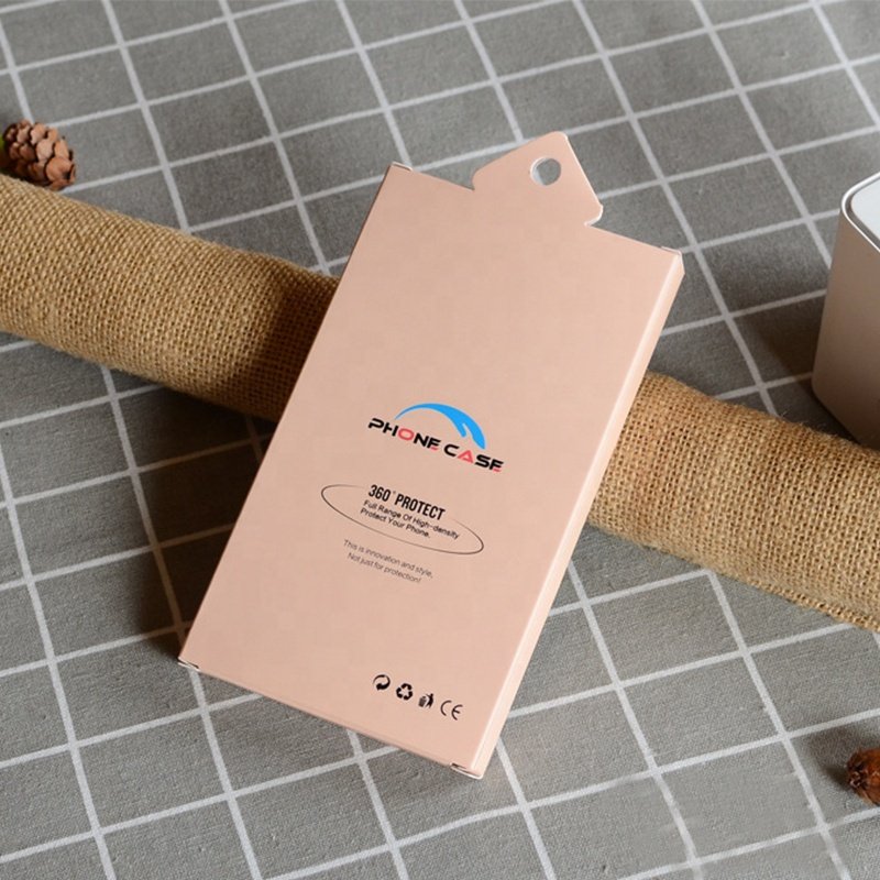 Wholesale clear window phone case foldable white cardboard packaging box with hook and insert PVC tray for digital accessories