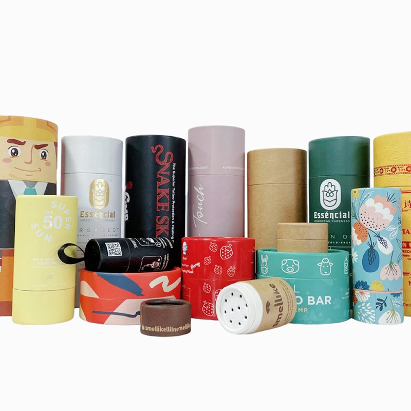 Eco friendly Food Grade Round Packaging Paper Cardboard Tube for protein powder coffee Tea Essential Oil Bottle Cosmetic Jar