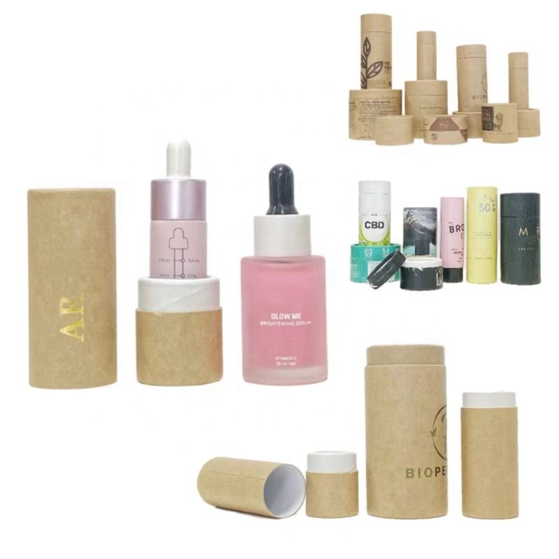 Eco friendly Food Grade Round Packaging Paper Cardboard Tube for protein powder coffee Tea Essential Oil Bottle Cosmetic Jar