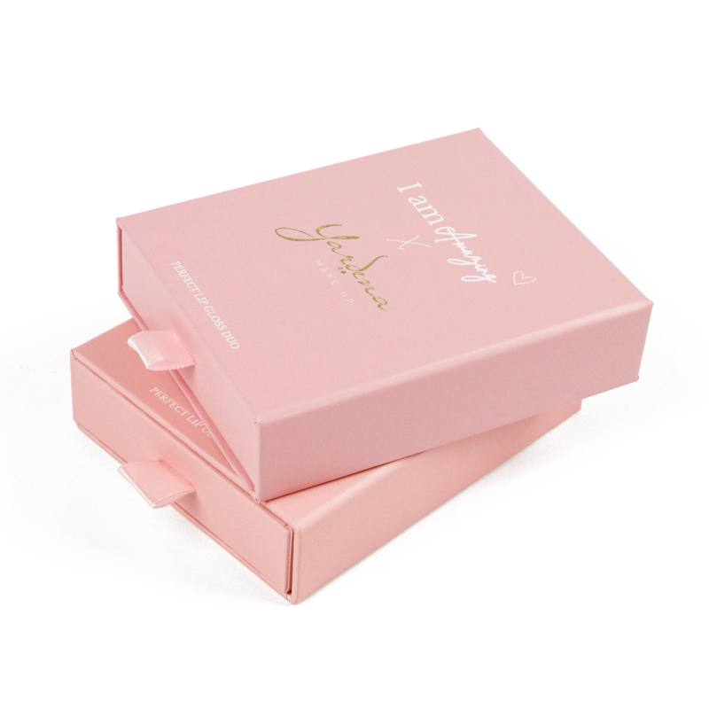 special gift custom printed lip gloss boxes drawer pack lipstick packaging pink wholesale lip glaze cosmetic drawer paper boxes