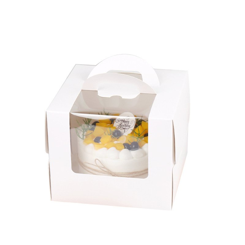 3 inch 4 inch 6 inch 8 inch portable mousse cake box with handle Korean version window birthday cake packaging box