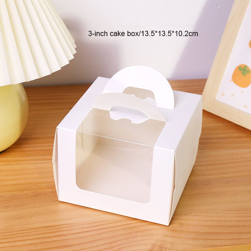 3 inch 4 inch 6 inch 8 inch portable mousse cake box with handle Korean version window birthday cake packaging box