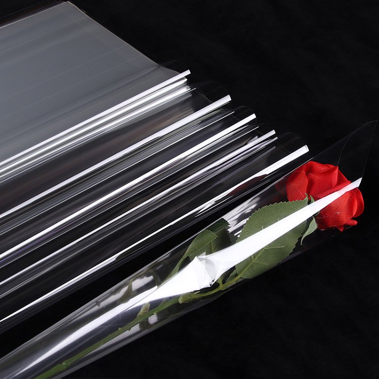 50 pcs/ bag transparent colore flower packing papers waterproof OPP material flower wrapping paper DIY flower packing paper for