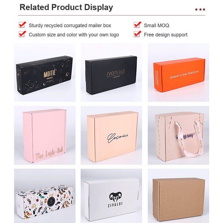 Custom Logo Pink Color Cosmetic Corrugated Packaging Mailer Boxes Shipping Boxes Paper Boxes
