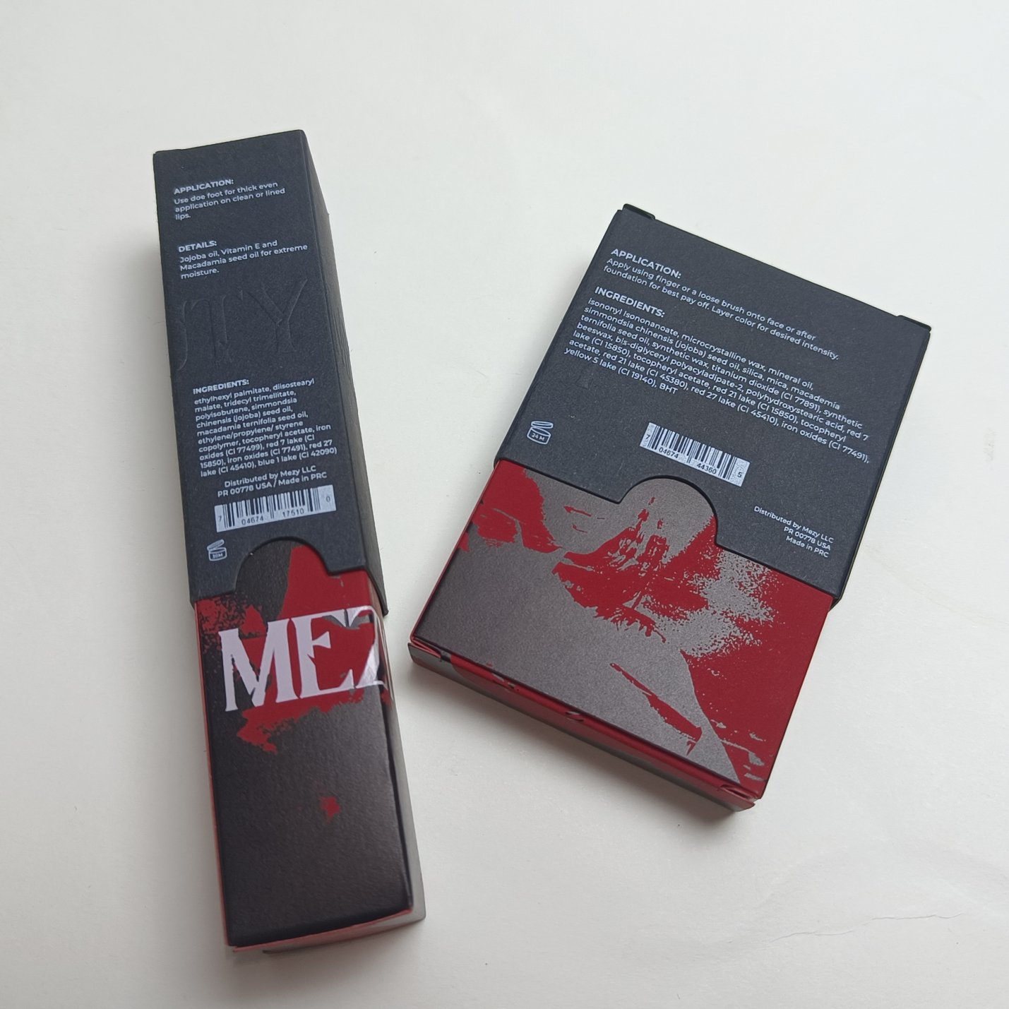 customized Fancy lipstick lipgloss packaging mini red Cardboard UV Paper black embossed card Boxes set for cosmetic products
