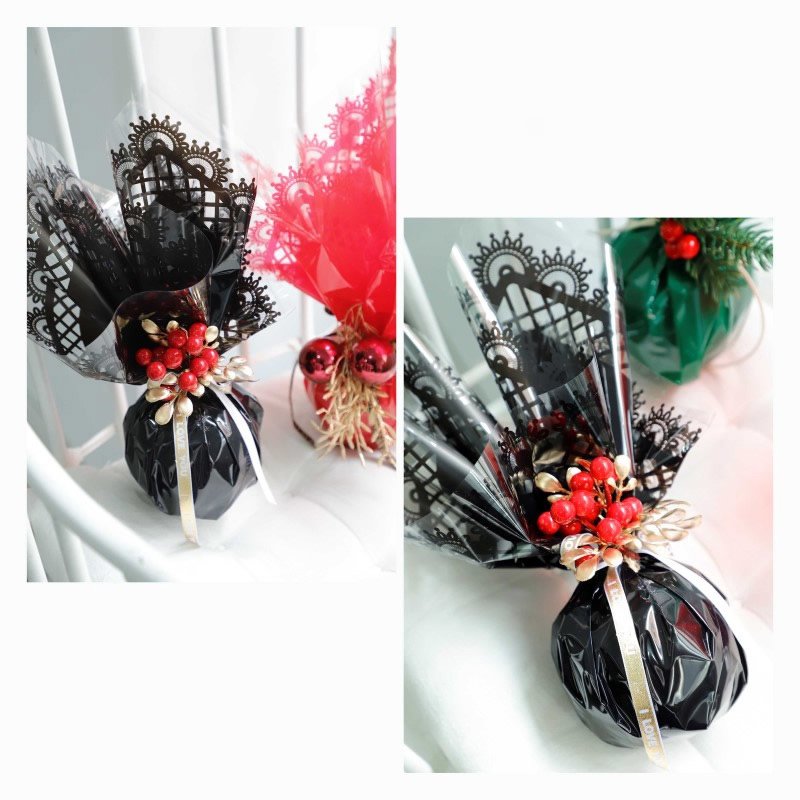 Wholesale Korean Valentine Day Lace Edge Flower Wrapping Paper OPP Colorful Bouquet Packaging Paper