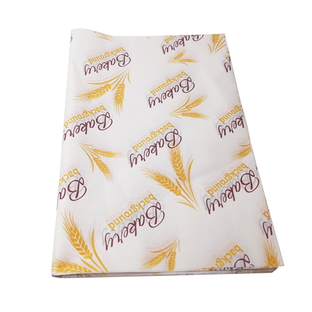 Custom printed wax paper greaseproof paper fast food burger sandwich pizza wrapping paper