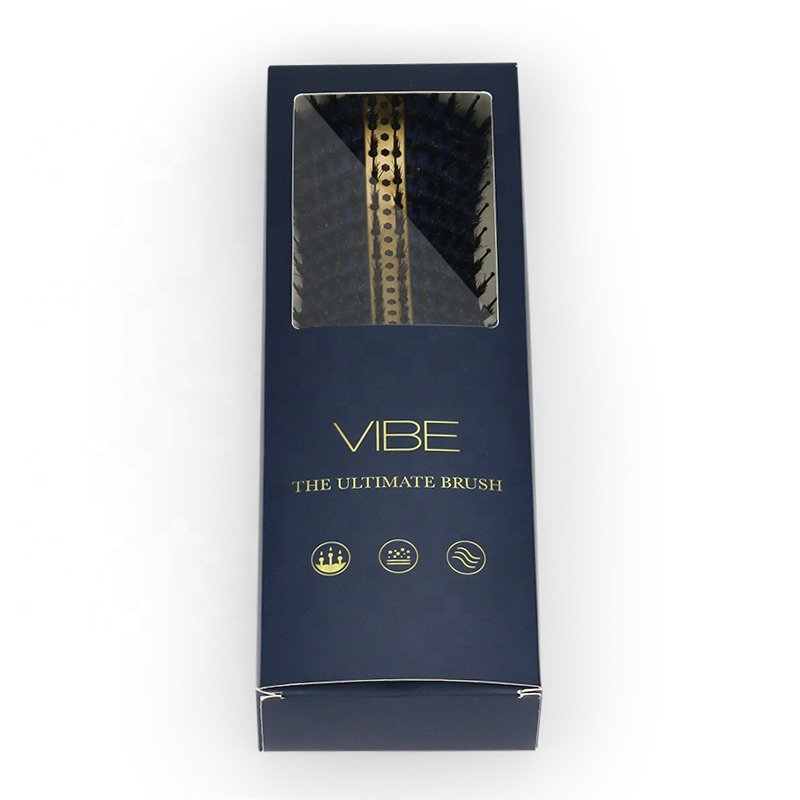 Custom Hair Brush Packaging Paper Boxes with Clear PVC Window and Paper Insert