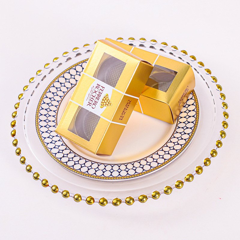 Gold Chocolate packaging boxes baby gift wedding favors paper box for baby shower party