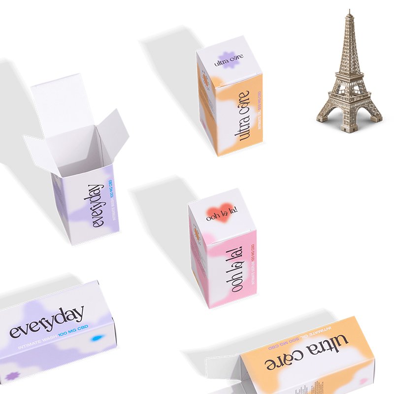 Custom Cmyk Friendly Color Printing Pink Cardboard Box Custom Logo Recycled Cosmetic Paper Box