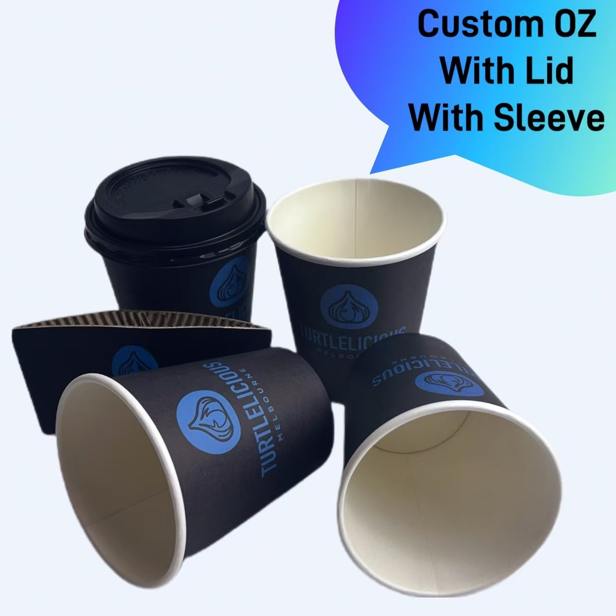 Custom Black Paper Bag Printed Logo Restaurant Bags for Packaging Take Away Coffee Cups Corrugated Paper Box Sushi Box Delivery
