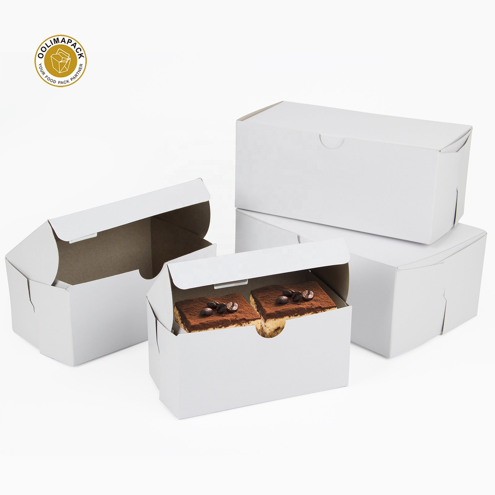 Disposable snack donut food packaging bakery boxes with window white