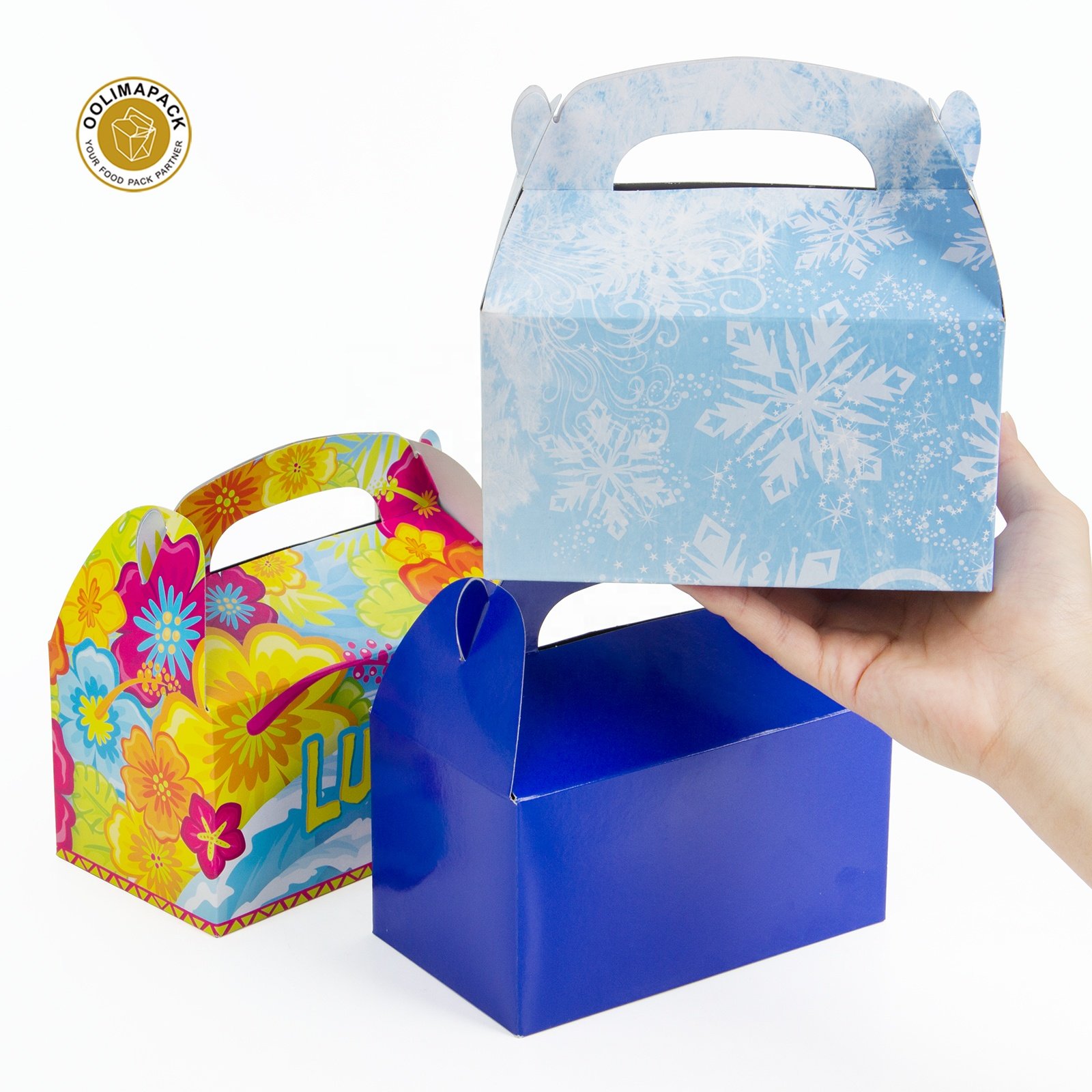 Disposable snack donut food packaging bakery boxes with window white