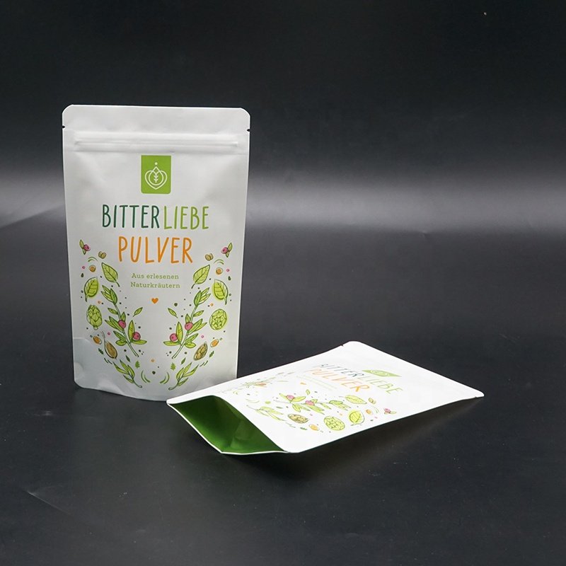 Resealable Kraft Paper Laminated Aluminum Foil Plastic Bags/Tea/Coffee/Food Package For Packaging