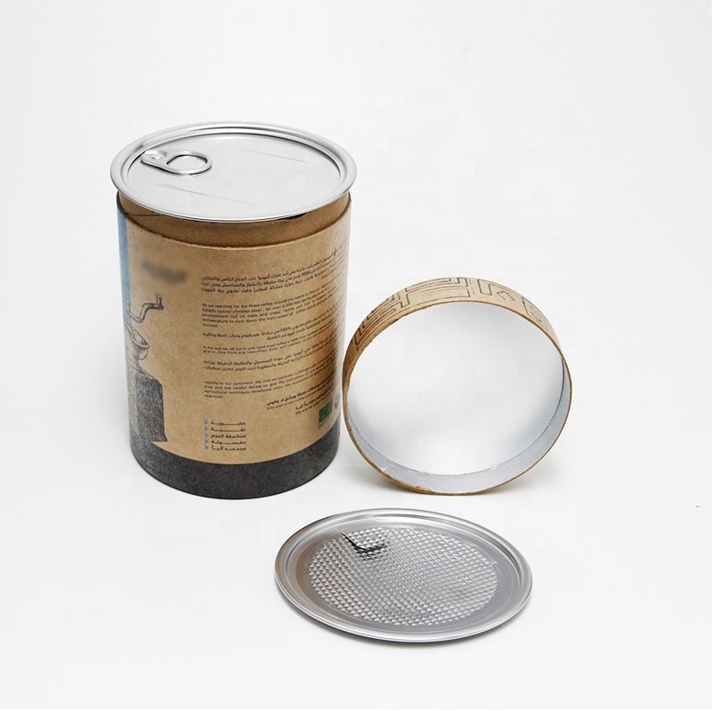 Custom Round Kraft Paper Packaging Food Grade Cardboard Coffee Pot Paper Tubes