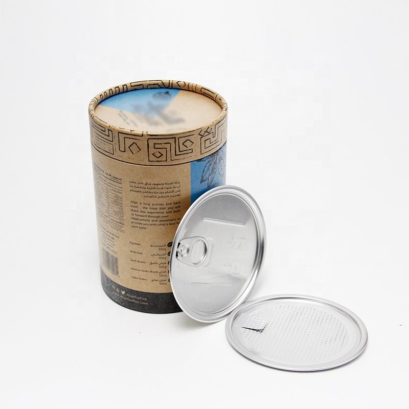 Custom Round Kraft Paper Packaging Food Grade Cardboard Coffee Pot Paper Tubes
