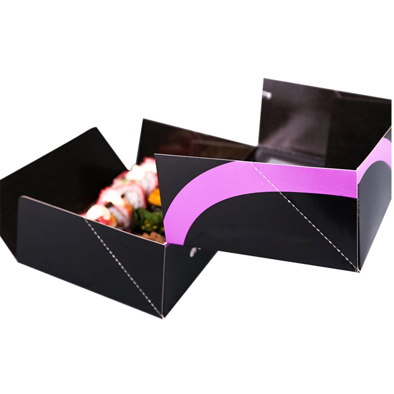 Production Custom White Card Board Food Grade Disposable Paper Food Sushi Packaging Paper Box Sushi Togo Box Sushi Delivery