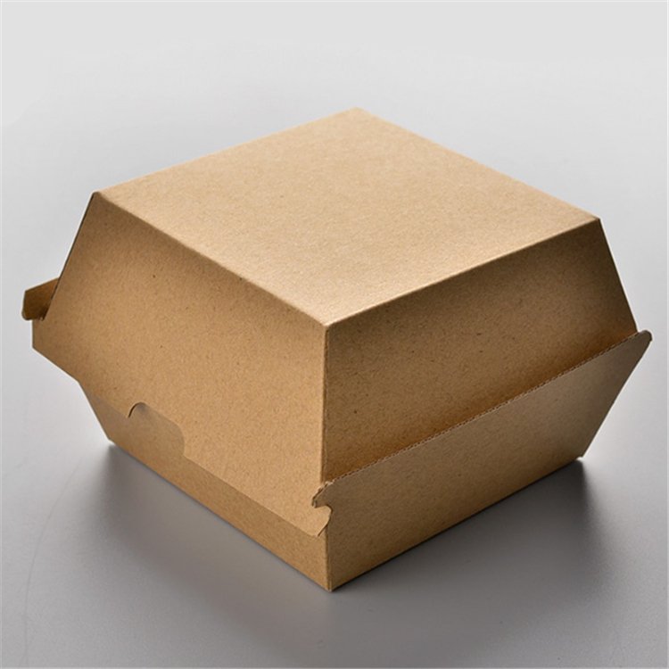 Custom high quality black packaging hamburger food grade kraft paper box