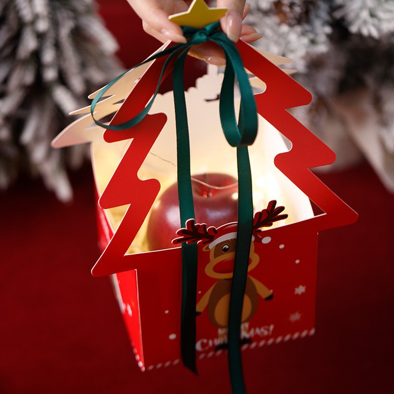 Wholesale Creative Portable Christmas Gift Box Apple Pie Biodegradable Gift Packaging Paper Box With Handle