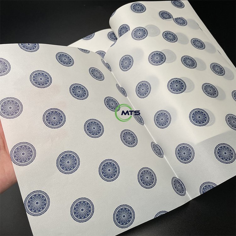 Moatain 60gsm wax logo greaseproof hamburger paper Custom Food Wrapping Paper