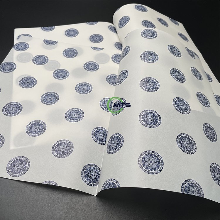 Moatain 60gsm wax logo greaseproof hamburger paper Custom Food Wrapping Paper