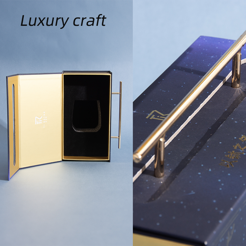 custom Wholesale Folding Luxury Rigid Packaging Large Magnetic Closure Unique printing Empty Gift Box With Metal Handle