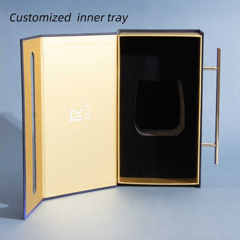 custom Wholesale Folding Luxury Rigid Packaging Large Magnetic Closure Unique printing Empty Gift Box With Metal Handle