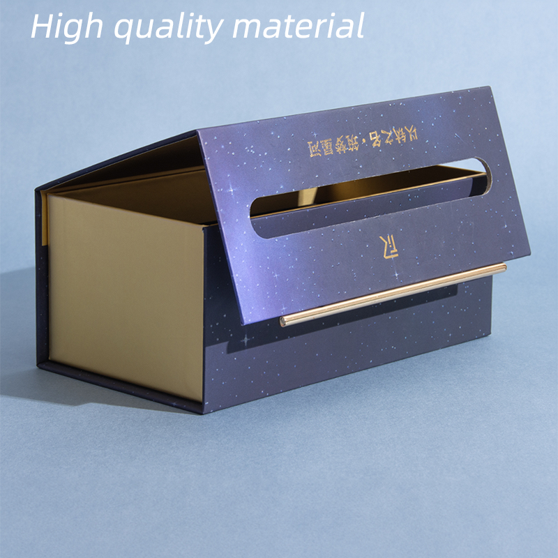custom Wholesale Folding Luxury Rigid Packaging Large Magnetic Closure Unique printing Empty Gift Box With Metal Handle
