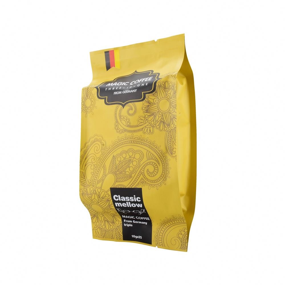 New Design Side Gusset Coffee Printed Mylar Foil Zip Lock Custom Print Paper Bag