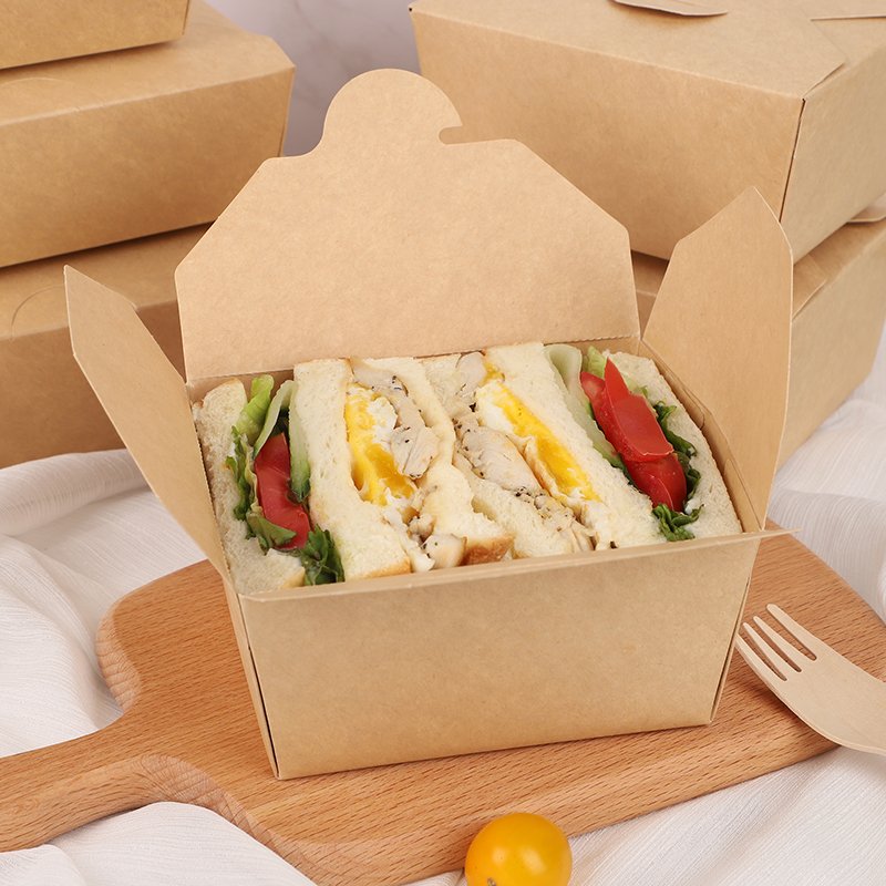 Hot Selling Eco Friendly To Go Box Disposable Restaurant Fast Food Packaging Paper Box