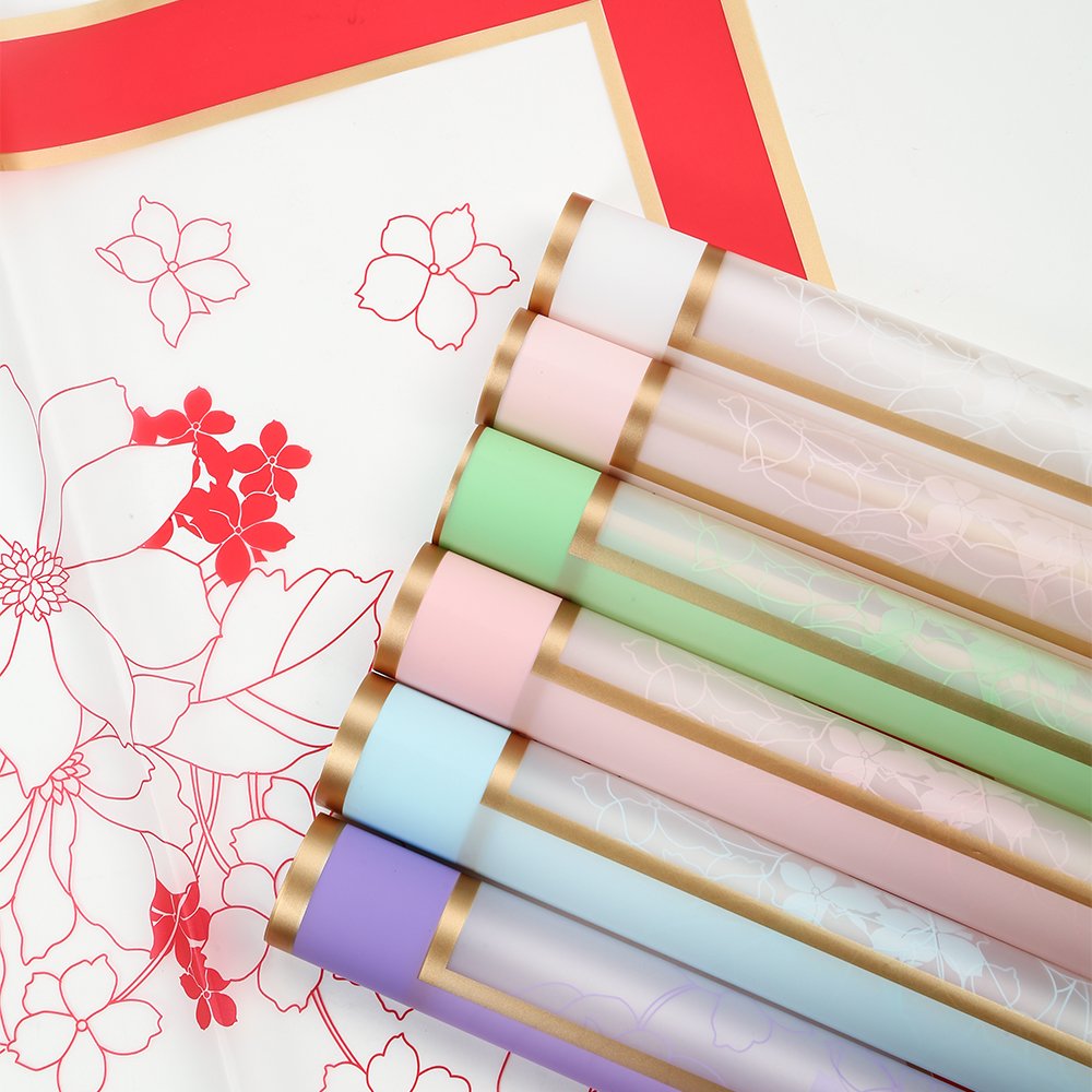 Korean Waterproof Flower Bouquet Packaging Wrapping Paper Plastic Film OPP Wrapping Paper For Florist Supplies Flower Gift