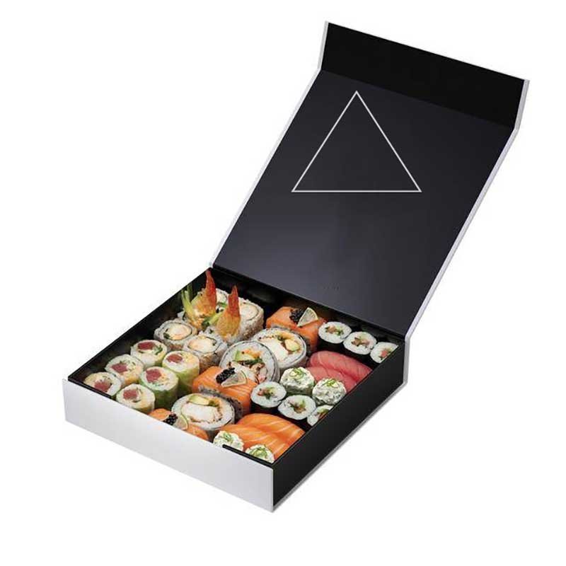Customized Logo acceptable best quality transparent cover packaging paper sushi takeaway box