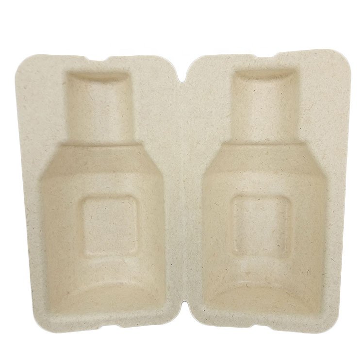 Biodegradable Skincare box molded pulp box Bamboo supplier OEM manufacturer wet press Composite