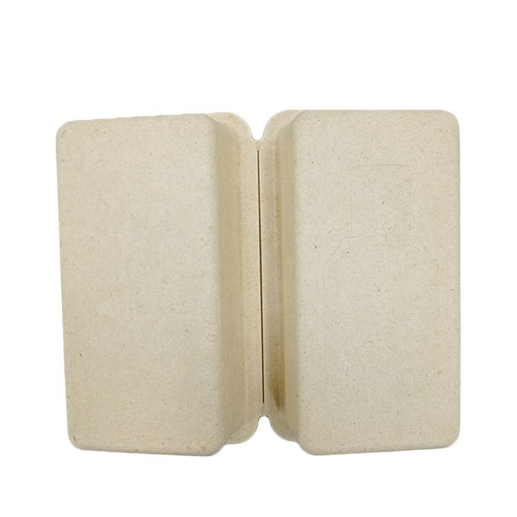 Biodegradable Skincare box molded pulp box Bamboo supplier OEM manufacturer wet press Composite
