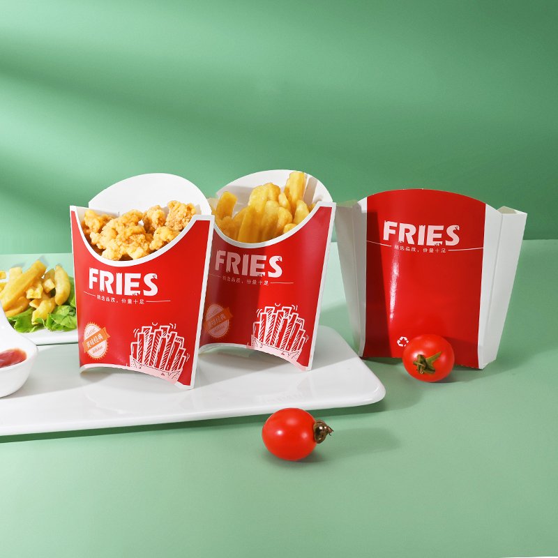 Custom Fast Food Packaging Takeaway Food Burger Box Packaging Custom Wings Fried Chicken French Fries Packaging Box