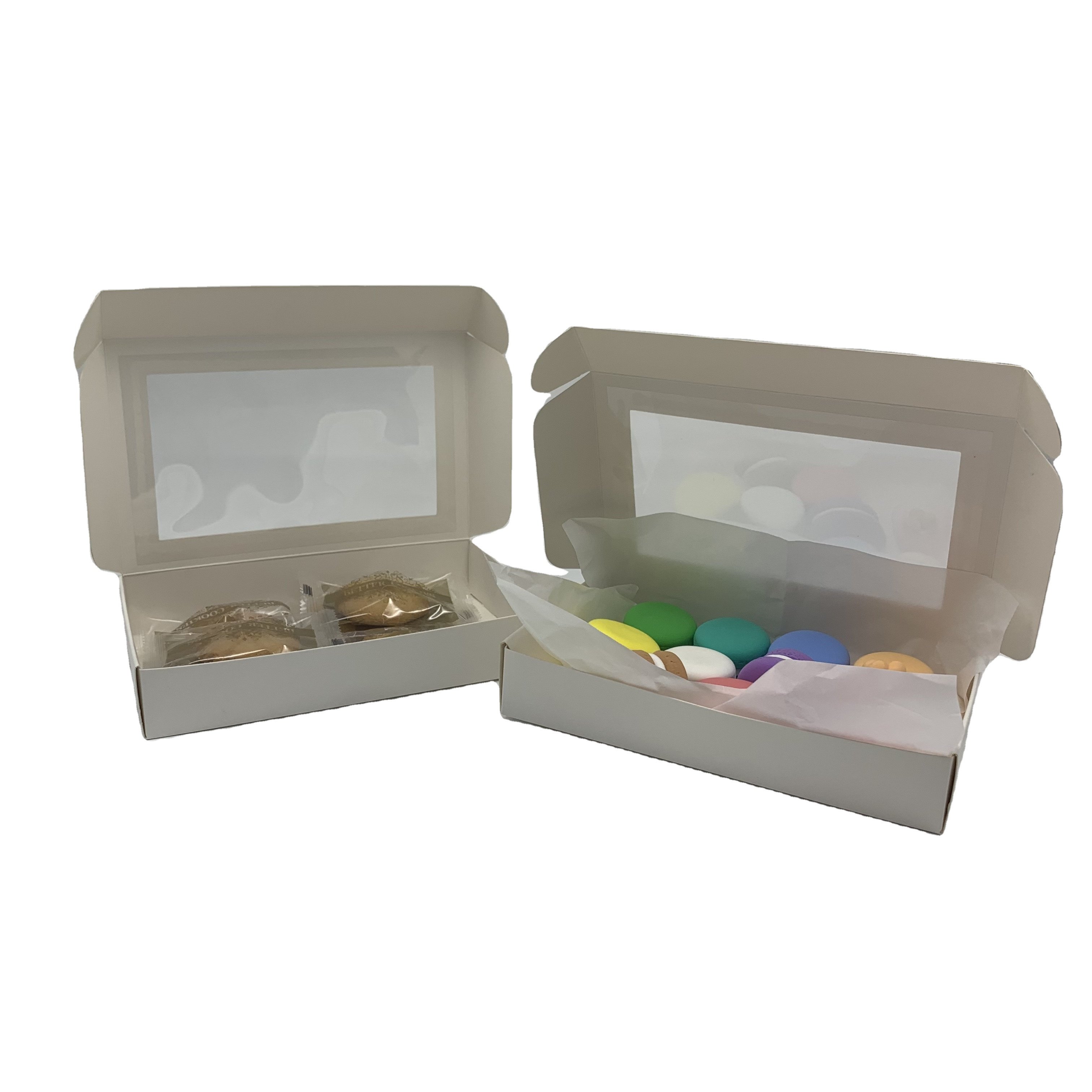 Customized Food Biscuit Packaging High Quality Cookies Box Packing Macaron Paper Boxes With Window